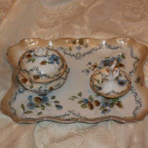 German Dresser Tray Set Vanity Tray Powder Ring Ho